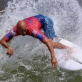 Surf Ranch founder, Kelly Slater, put on a good show, but failed to make the finals of the Freshwater Pro.